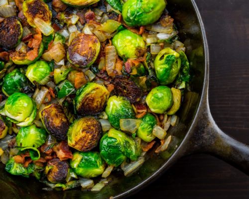 Roasted Brussels Sprout, Mushroom and Kale Salad