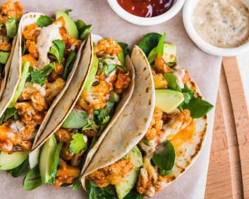 VEGAN CAULIFLOWER AND JACKFRUIT WRAPS