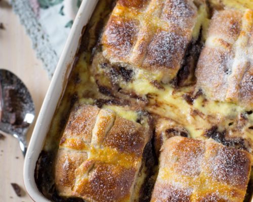 Hot cross bun pudding
