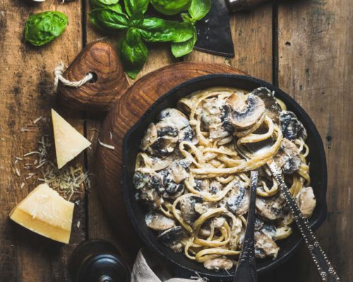 Mushroom and Leek Tagliatelle