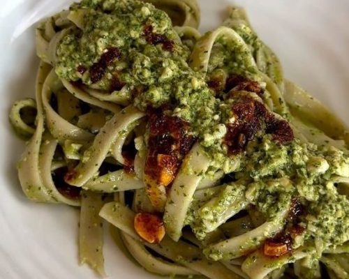 Vegan Spicy Pesto Pasta