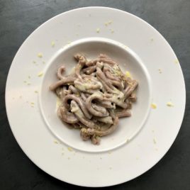 WHOLEGRAIN EMMER CASARECCE WITH STILTON AND LEMON