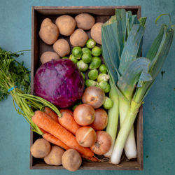 box of vegetables
