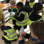School children in teh shop