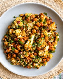 Spiced Cauliflower and Queen Chickpea Salad