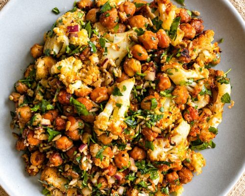 Spiced Cauliflower and Queen Chickpea Salad